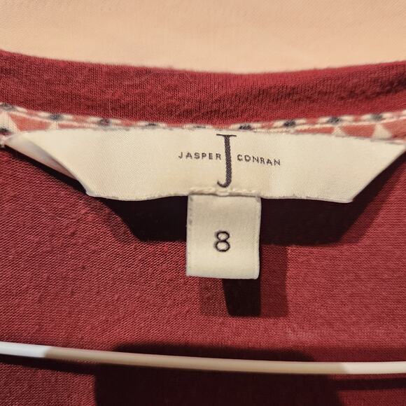 Jasper Conran Sz 8 Wine Red Pajama Top & Bottom Set Lace Trim Holiday Luxury PJs - Picture 5 of 16